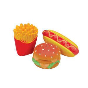 Li'l Pals Latex Hamburger, French Fry & Hotdog Dog Toy