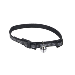 Lazer Brite Reflective Adjustable Breakaway Cat Collar, Skulls & Cross Bones