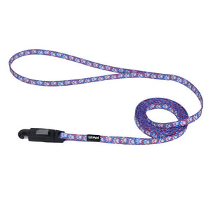 Li'l Pals Patterned Dog Leash with E-Z Snap, Light Blue Paw, 3/8-in x 6-ft