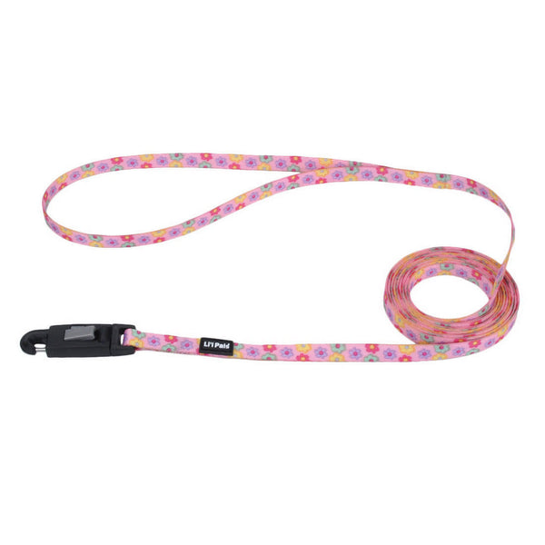 Li'l Pals Patterned Dog Leash with E-Z Snap, Daisy Multi-Color, 3/8-in x 6-ft
