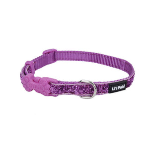 Li'l Pals Adjustable Collar with Glitter Overlay for Dogs, Orchid Sparkles
