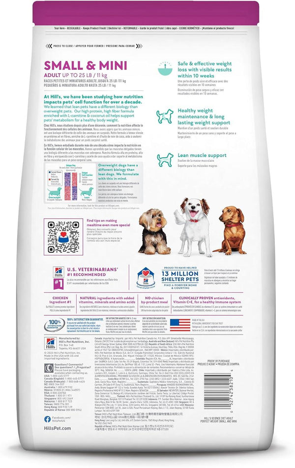 Hill's Science Diet Adult Small & Mini Perfect Weight Chicken Dry Dog Food