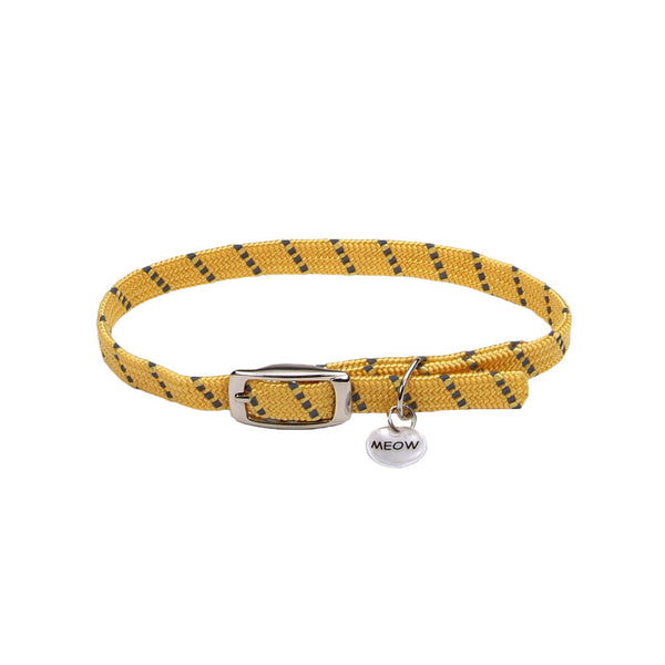 Collier extensible de sécurité réfléchissant ElastaCat avec breloque réfléchissante pour chats, jaune, 10 po