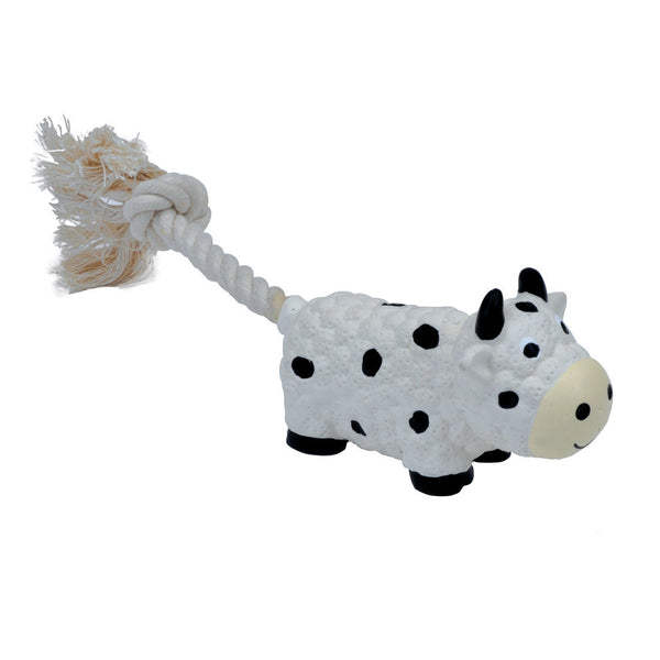 Li'l Pals Jouet pour chien en latex et corde Vache
