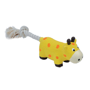 Li'l Pals Latex & Rope Giraffe Dog Toy