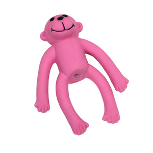 Li'l Pals Latex Monkey Dog Toy, Pink, 4-in