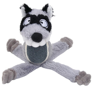 Li'l Pals Tennis Ball Raccoon Plush Dog Toy, 6-in