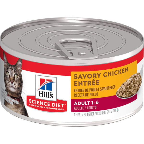 Hill's Science Diet Nourriture humide pour chats adultes entrée savoureuse au poulet