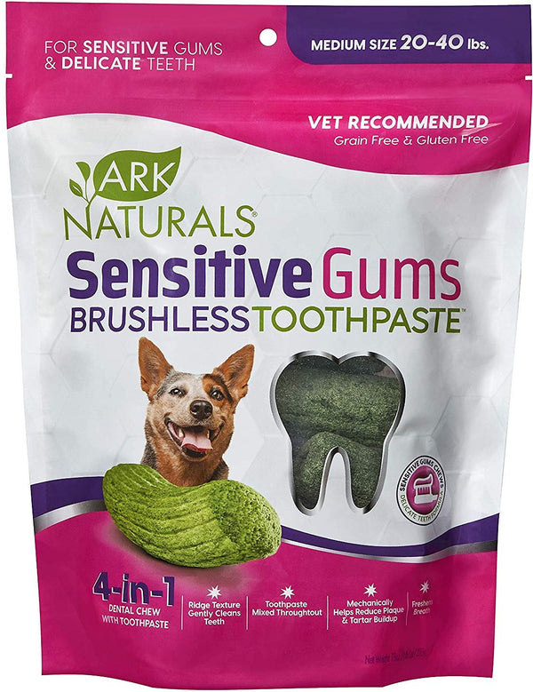 Ark Naturals Sensitive Gums Brushless Toothpaste 4-in-1 Dog Dental Chews