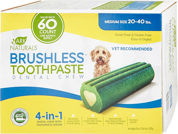Ark Naturals Brushless Toothpaste Medium Dental Dog Chews