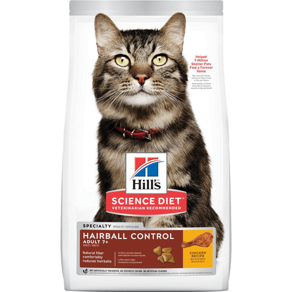 Hill's Science Diet Adulte 7+ Contrôle des boules de poils Poulet Croquettes pour chats