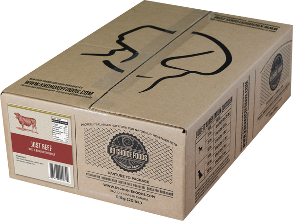 K9 Choice Foods Formule viande et os uniquement bœuf congelée pour chiens