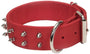 Macho Dog Collier épais clouté pour chien avec boucle à rouleau, rouge