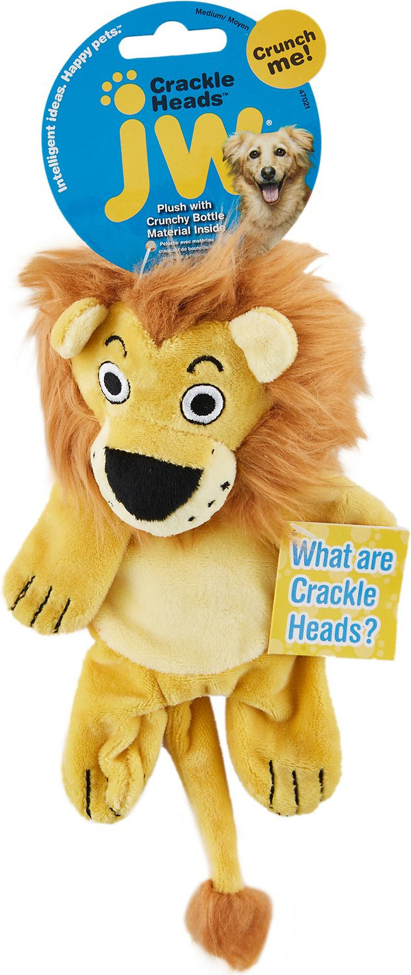 JW Pet Crackle Heads Leroy le lion Jouet pour chien, Moyen