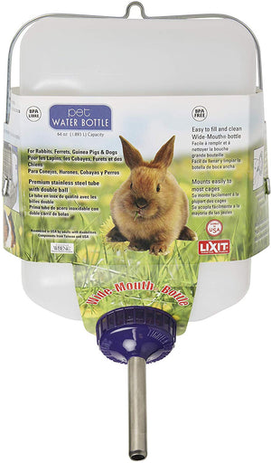Lixit Wide-Mouth Small Animal Water Bottle, 64-oz bottle