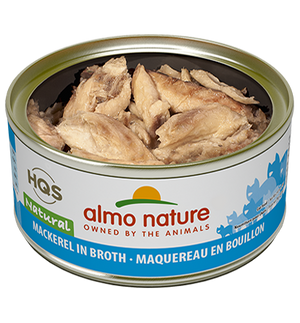 Almo Nature HQS Natural Mackerel in Broth Grain-Free Wet Cat Food Can