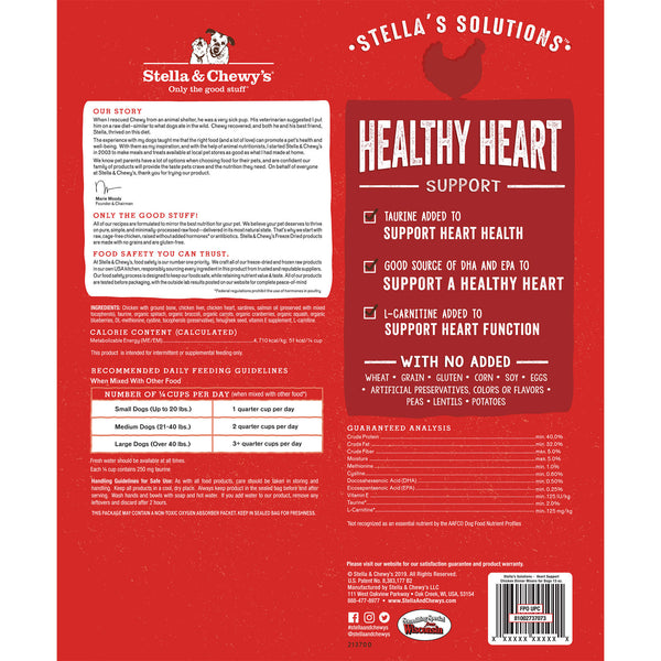 Stella & Chewy's Stella's Solutions Soutien cardiaque sain au Poulet croquettes déshydratées crues