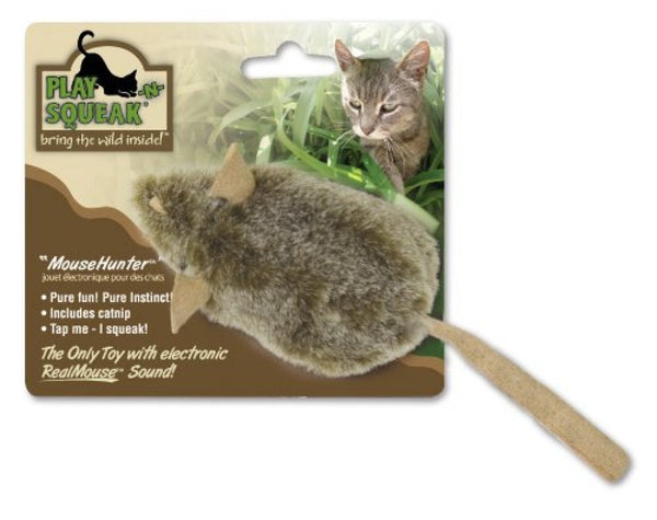 OurPets Play-N-Squeak MouseHunter Jouet pour chat, Gris