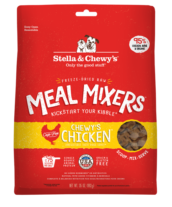 Stella & Chewy's Meal Mixers Chewy's Poulet Nourriture crue lyophilisée pour chien à mélanger