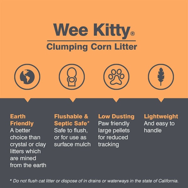 Rufus & Coco Wee Kitty Litière agglomérante pour chat au maïs
