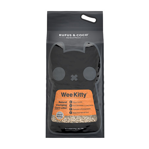 Rufus & Coco Wee Kitty Litière agglomérante pour chat au maïs
