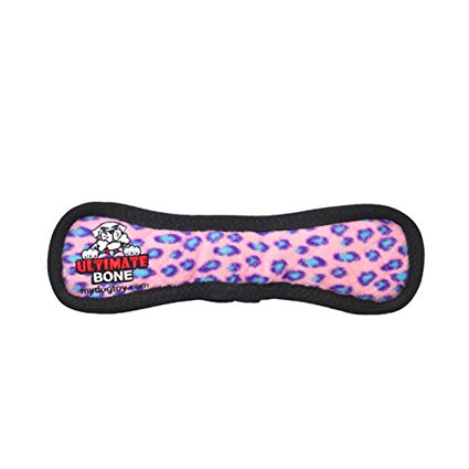 Tuffy Ultimate Bone Jouet pour chien, Léopard rose