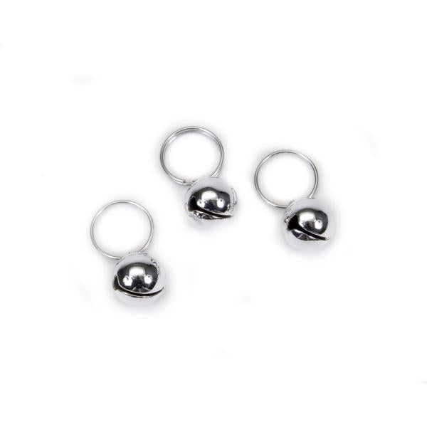 Li'l Pals Accessoire de collier pour chien Clochettes rondes, Argent, lot de 3