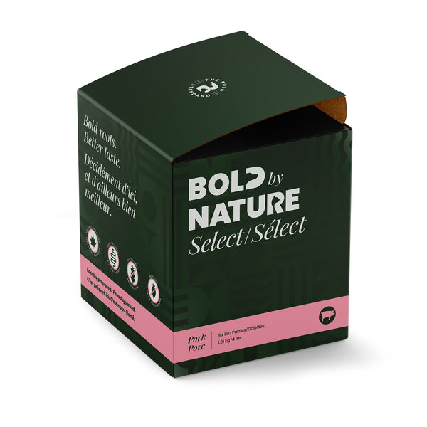 Bold by Nature Nourriture crue Sélect porc pour chiens