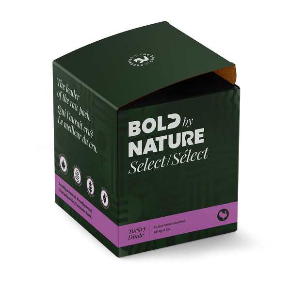Bold by Nature Raw Turkey Select Patties Dog Food