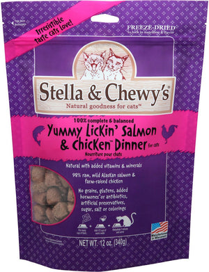 Stella & Chewy's Yummy Lickin' Dîner Saumon et Poulet Nourriture lyophilisée pour chats