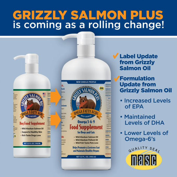 Grizzly Salmon Plus Food Supplement for Dogs & Cats