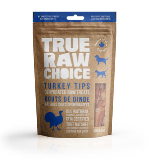 True Raw Choice Friandises déshydratées de morceaux de dinde pour chats et chiens, 150-grammes