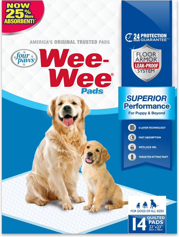 Wee-Wee Tapis d'entraînement pour animaux et chiots, 22" x 23", lot de 14