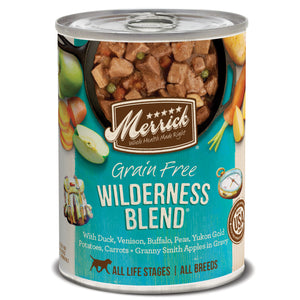 Merrick Nourriture humide pour chiens Wilderness Blend Sans céréales