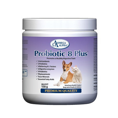 Omega Alpha Probiotic 8 Plus Premium Quality Dog & Cat Supplement