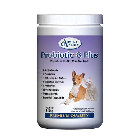 Omega Alpha Probiotic 8 Plus Premium Quality Dog & Cat Supplement