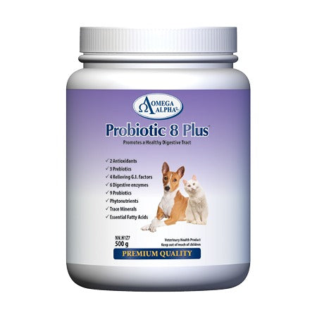 Omega Alpha Probiotic 8 Plus Premium Quality Dog & Cat Supplement